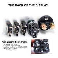 Interrupteur d'allumage 5 en 1, 12V, avec panneau LED, bouton poussoir marche/arrêt pour le démarrage du moteur, pour voiture de course