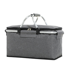 Wholesale Fashion <strong>Folding</strong> Collapsible Travel Picnic Insulated Polyester <strong>Cooler</strong> Tote Bag Outdoor Camping Hiking Promotion - Product Image 2
