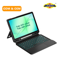 Étui robuste pour clavier Samsung Tab A9+/A11+ avec rétroéclairage 7 couleurs, pare-chocs à coussin d'air, support pour S Pen, OEM ODM Vente en gros