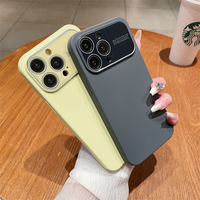 Coque en silicone liquide de qualité avec logo grande fenêtre housse de Protection de caméra pour iPhone 12 13 14 15 étuis de téléphone portable