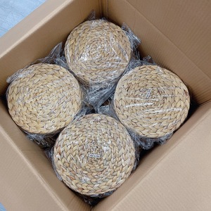 Placemats Water Hyacinth Placemat Wholesale Cheap Price Eco-friendly Handmade Natural Round Placemats Rattan Water Hyacinth Placemat