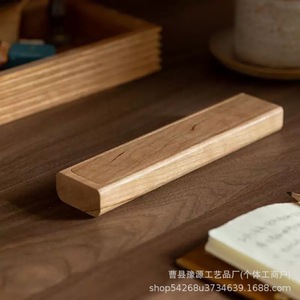 Solid Wood Pencil Case Natural Unpainted Original Wood Pull Out <b>Pen</b> Storage <b>Box</b> For Stationery Organization - Product Image 3