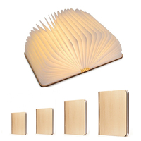 Lámpara de luz led plegable con forma de libro, luz de lectura de madera, usb, amazon, superventas, 2021