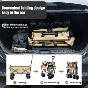 Chariot de plage pliable de grande capacité pour le camping, chariot de pique-nique robuste, chariot pliable portable, chariot de plage pliable, chariot de camping en plein air - Product Image 5