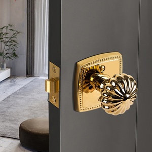 Manija <span class=keywords><strong>de</strong></span> puerta interior con diseño <span class=keywords><strong>de</strong></span> bola <span class=keywords><strong>de</strong></span> calabaza en oro brillante, pomo <span class=keywords><strong>de</strong></span> pétalo vintage, cerradura <span class=keywords><strong>de</strong></span> privacidad con base <span class=keywords><strong>de</strong></span> remache para sistemas <span class=keywords><strong>de</strong></span> baño, dormitorio y condominio - Product Image 6