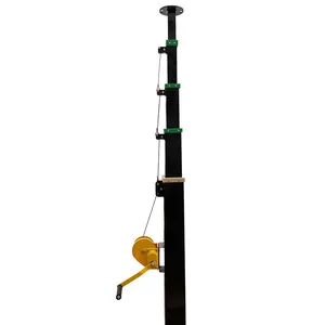 Hot Selling Black 6M 7M 8m Light Pole Steel Multi Section Telescopic Manual Lifting Mast