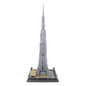 The Burj Khalifa Tower Of Dubai World Famous Architecture Bricks City Street View Toys Gifts For Children Building Block Sets