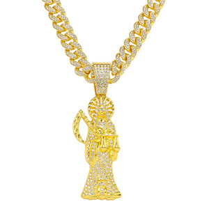 Nuevo Collar con Colgante de Estilo Hip Hop, Chapado en Oro y Plata, con Estatua de Dios de la Muerte, Collares Modernos y Geniales para Hombre, Joyería de Moda al por Mayor - Product Image 6