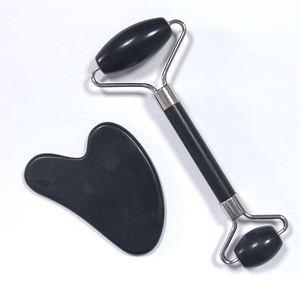 Black Xiuyan <b>Jade</b> Massage For Face Skin Revitalizer Black <b>Jade</b> <b>Roller</b> Set With Guasha Board - Product Image 2