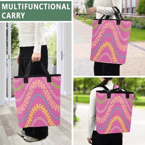 Sac à dos isotherme personnalisé avec imprimé Hawaïen Pink Wave Lei, capacité 36 canettes, idéal pour la plage, les voyages et le camping - Product Image 6