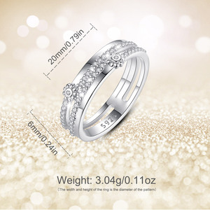 925 argento Sterling bellissimi anelli di fiori <span class=keywords><strong>margherita</strong></span> <span class=keywords><strong>con</strong></span> Zirconia cubica anelli di pietre preziose per le donne per il matrimonio e la festa - Product Image 6