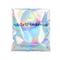 Customized Logo Plastic Rainbow Packaging Holographic Envelope Zip Bags Glossy Foil Packing Bag Poly Mailer