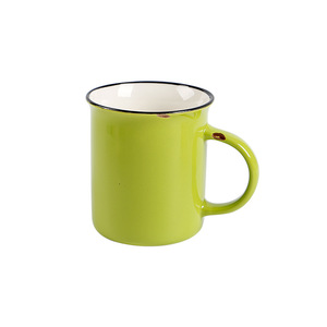 Mug en céramique rond de couleur unie avec poignée, tasse individuelle, vaisselle promotionnelle - Product Image 2
