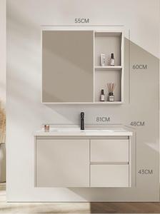 Modern wall mounted bathroom <b>vanity</b> cabinet with <b>LED</b> smart <b>mirror</b> waterproof and moisture-proof washbasin customizable - Product Image 3