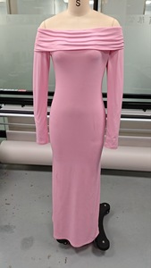 Robe de soirée simple <span class=keywords><strong>rose</strong></span> pour femmes, robe de demoiselle d'honneur de mariage, robe longue haut de gamme pour femmes, robe de soirée longue - Product Image 4