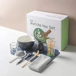 ชุดน้ำชามัทฉะลายจุด10ชิ้นแบรนด์หยกลายจุดเป็นมิตรต่อสิ่งแวดล้อมสไตล์ญี่ปุ่นเคลือบเส้นขอบ200มล. - Product Image 6