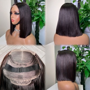 Wholesale 12A Grade Vietnamese Bone Human Hair Straight HD Lace Closure <b>Wigs</b> ,250%Density Super Double Drawn Bob <b>Wig</b> - Product Image 6