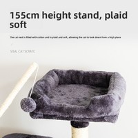 Arbre à chat tout-en-un 5 niveaux avec lit, plateforme de saut et griffoir en bois et sisal, style épuré
