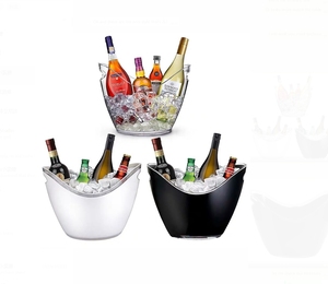 High Quality Large Capacity Custom Plastic Ice <strong>Bucket</strong> Modern Clear Champagne Wine <strong>Bucket</strong> for Parties - Product Image 6
