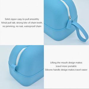 Sac de rangement cosmétique en silicone imperméable grande capacité, sac de voyage personnalisé avec logo pour femmes, vente en gros - Product Image 4