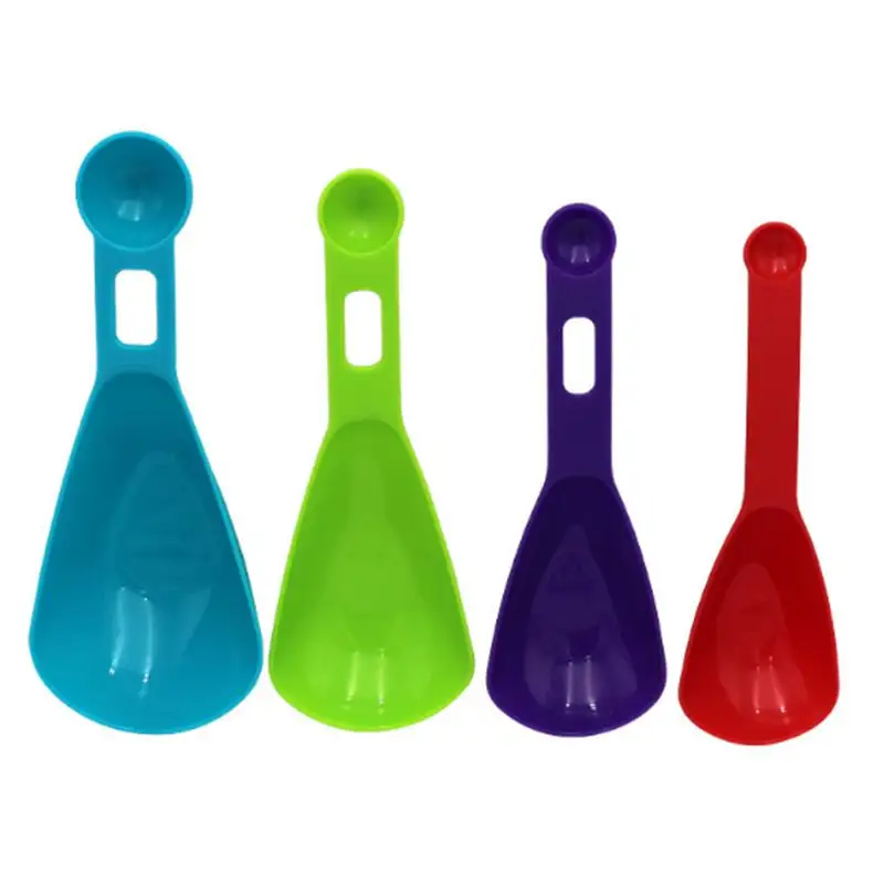 Lixsun 4Pcs Plastic Measuring Spoon Cup Set For Plastic Kitchen Measuring Scoops Set