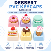 Custom Soft PVC 3D Dessert Keycaps Cute Donut Cupcake Ice Cream Key Caps Kawaii Artisan Keycap for Mechanical Keyboard Wholesale