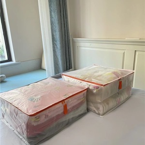 Transparent Clothing <b>Storage</b> Bag Rectangle Washable Moisture Proof Bedroom Organizer With Handle ZH65214 - Product Image 1