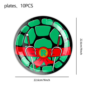 Vajilla de papel desechable Ninja Turtle para fiestas infantiles, suministros de decoración para fiestas de Navidad y San Valentín - Product Image 4