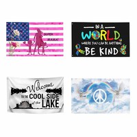 Bannières publicitaires personnalisées double face 3x5ft de haute qualité 3 pièces en fibre de verre Style fanion tissu Logo impression pour drapeaux