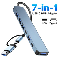 Hub USB-C 8-en-1 avec lecteur de carte et adaptateur audio multiport, station d'accueil USB 3.0 Type-C 4 5 7 8 ports