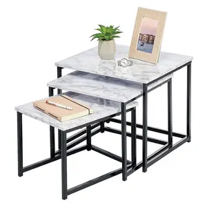 现代乡村木质嵌套书桌可堆叠床头柜边桌或家用客厅或卧室茶几