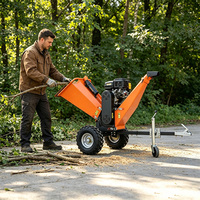 Broyeur de bois robuste 15HP avec boîtier renforcé, capacité de 120 mm, machine forestière à essence, certifiée CE