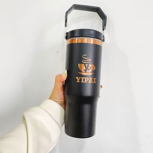 Best Value Gifts 30oz Flip Straw Stainless Steel Gold Copper Coated Tumblers Double Walled Water Bottle for Laser Engraving - Product Image 2