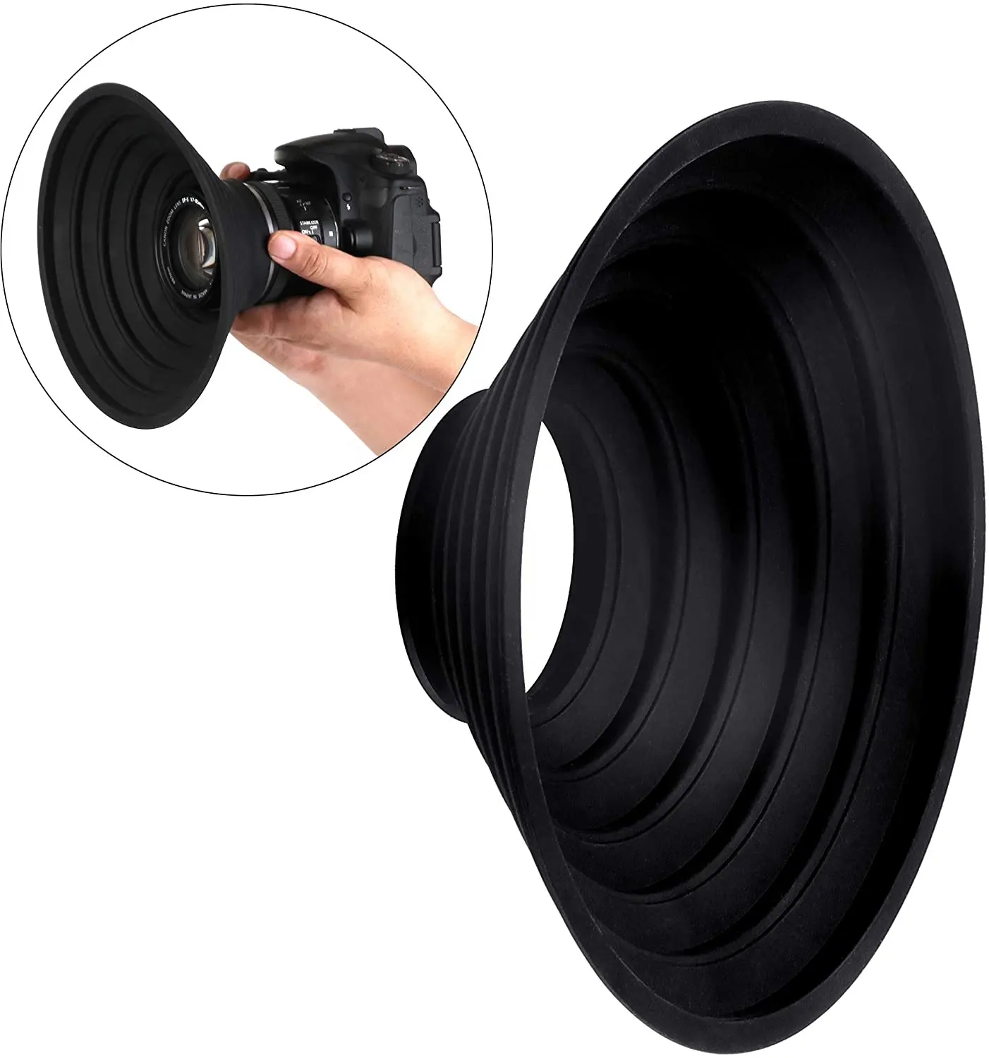Useful Camera Lens Hood Collapsible Reversible Filter Thread Rubber Digital Lens Hood DSLR Lens Shade
