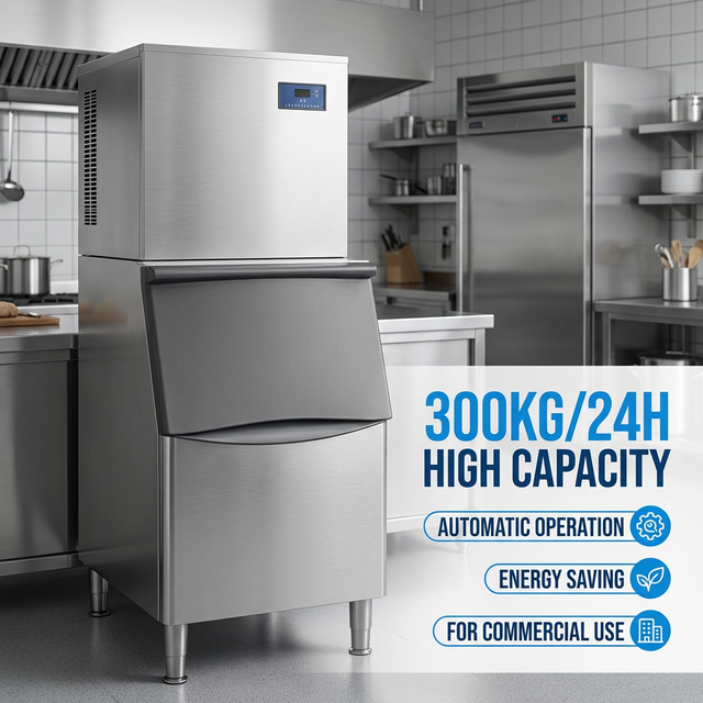 Commercial 150kg Large Capacity Vertical Ice Cube Machine 220V Engine Motor Core for Square Shape for Milk Bubble Tea Shops
