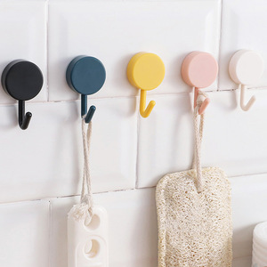 Binkai Adhesive Hooks 10 Pack Strong Sticky Wall Mount Hooks For Bathroom Kitchen <b>Storage</b> ABS <b>Material</b> Colorful Design - Product Image 1