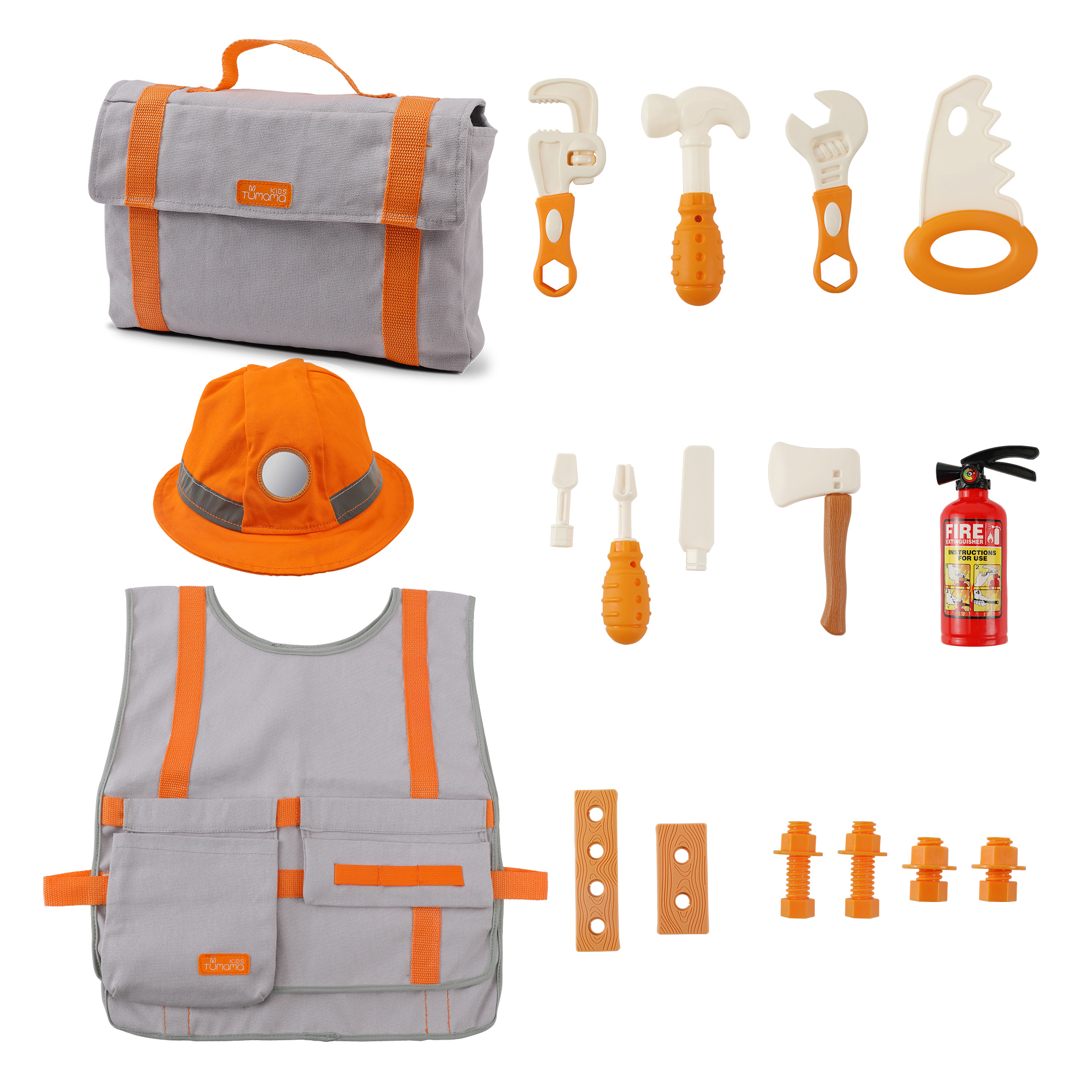 Tumama Baby Educational Pretend Play Toy Set Engineering Construction Portable Kids Tool Toys Set With Storage Bag