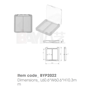 Conteneur de maquillage vide transparent à rabat compact avec logo personnalisé et marque privée pour fard à paupières et fond de teint - Product Image 1