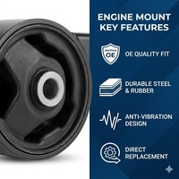 Soporte de Motor 11320-50Y10 NBJINGYI para Sunny B13/B14/Sentra/Pulsar N14/N15 Trasero, de Caucho Natural y Acero de Alta Resistencia