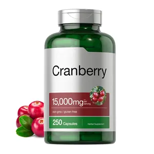 Suplemento de vitamina C sem OGM e sem glúten de cápsulas de extrato concentrado de cranberry