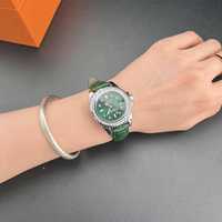 Louie Juelen Damen-Quarzuhr mit Zeiger-Diamantakzenten, Echtlederarmband, 3BAR Wasserdicht, Edelstahlgehäuse