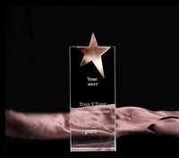 Trophée du prix de la plaque de verre en forme d'étoile de MH-JB0075 K9 Crystal Star Trophy