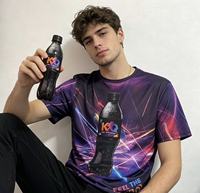 T-shirt imprimé tendance motif néon laser cool séchage rapide respirant manches courtes décontracté streetwear jeune homme quotidien soirée