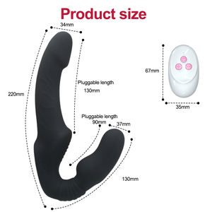 Realistischer Dildo-Vibrator Strapless Strapon Dildo-Vibrator Weibliches Doppel-Vibrations-Sexspielzeug für Lesbische Paare Erotisches Sexshop-Produkt - Product Image 5
