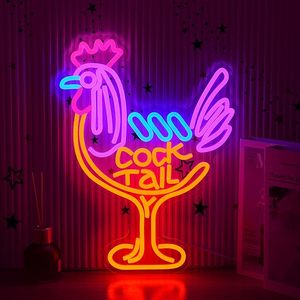 <strong>Cocktail</strong> Glass Neon <strong>Sign</strong> for Wall Decor Unique <strong>Cocktail</strong> LED Neon <strong>Sign</strong> Dimmable Rooster Light up <strong>Sign</strong> - Product Image 1