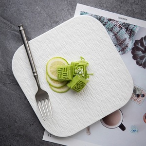 Western-style High-end Modern Minimalist Design <b>Microwave</b> Safe Plate Stone Texture Square Flat Plate Steak Plate - Product Image 2