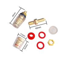 Borne de connexion pour haut-parleur plaquée or 45 mm, grande taille, couleur transparente, pour prise banane 4 mm