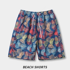 Shorts <span class=keywords><strong>de</strong></span> <span class=keywords><strong>bain</strong></span> pour hommes OEM ODM à imprimé tropical, style brésilien, séchage rapide, motif floral feuille <span class=keywords><strong>de</strong></span> palmier, avec poche - Product Image 3