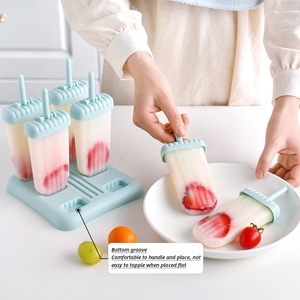 Nhựa Popsicle khuôn mẫu 6-Link <span class=keywords><strong>Ice</strong></span> Cream khuôn tái sử dụng kem Lolly khuôn với thanh sáng tạo Tiện Ích Nhà Bếp <span class=keywords><strong>Ice</strong></span> Cream công cụ - Product Image 2