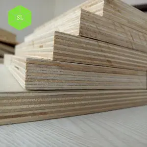 Linyi melamina laminada abedul UV hoja de madera contrachapada de madera dura 4x8 18mm Álamo Okoume madera contrachapada de construcción de pino marino